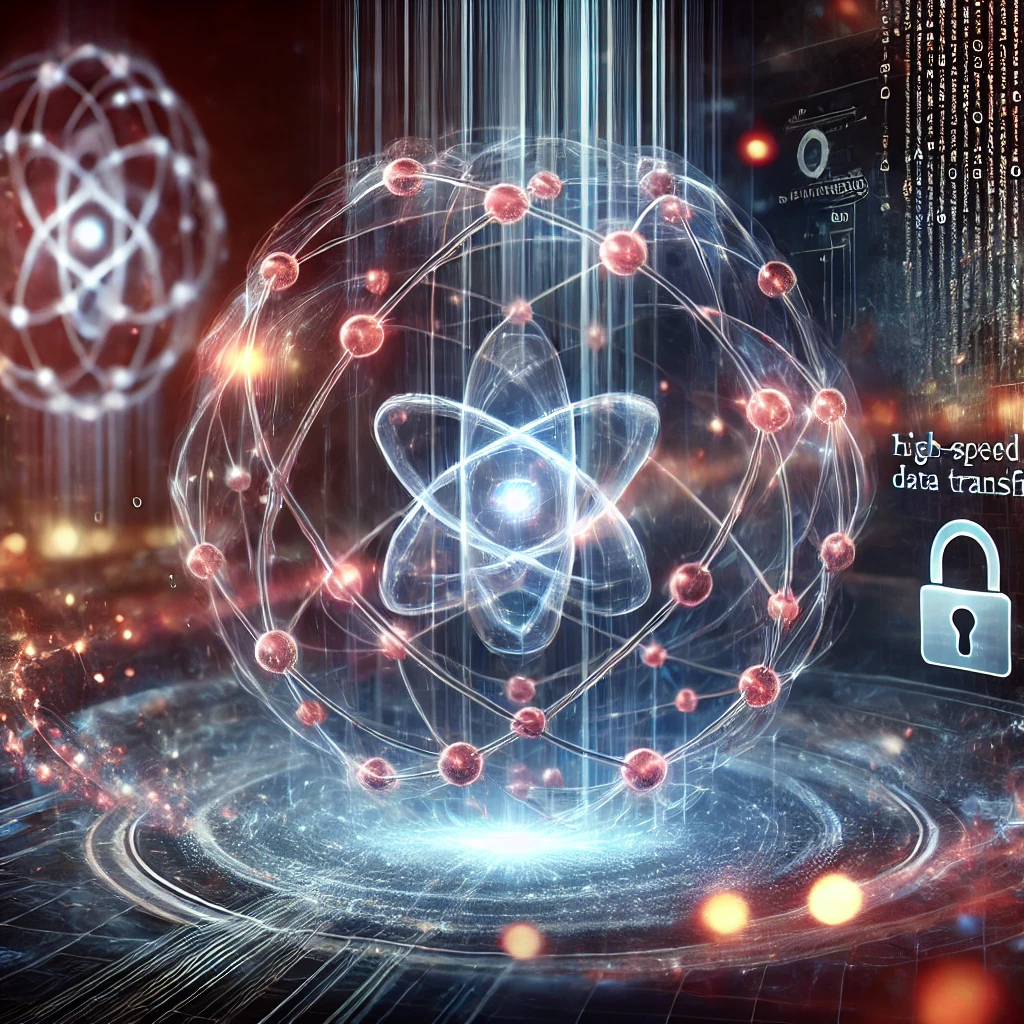 an image representing quantum computing, data security, and innovation.